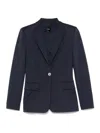 Pinko Tailored Blue Blazer With Single-button Closure In Blue
