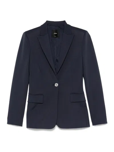 PINKO SIGNUM NAVY BLUE SINGLE-BREASTED BLAZER