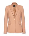 Pinko Signum Peak Lapel Blazer In Brown