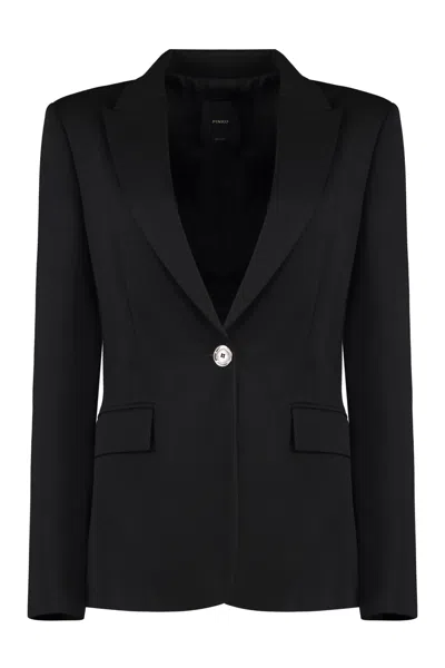 PINKO SIGNUM SINGLE-BREASTED VISCOSE BLAZER