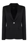Pinko Peak-lapels Single-breasted Blazer In Black