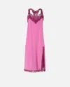 Pinko Silk And Lace Lingerie Dress In Pink
