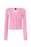Pinko Silk-cotton Blend Sweater With Button-down Front