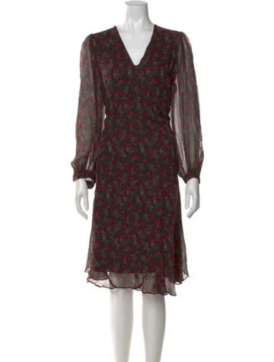 Pre-owned Pinko Silk Knee-length Dress In Multi