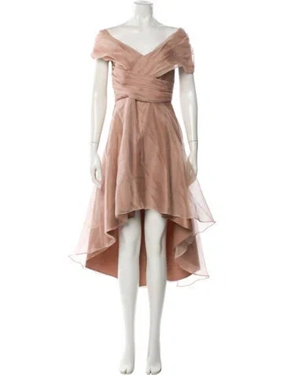 Pre-owned Pinko Silk Knee-length Dress In Neutral