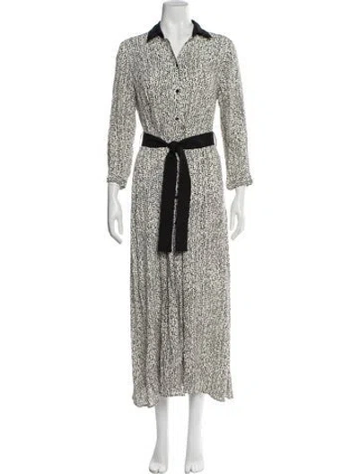 Pre-owned Pinko Silk Long Dress In White