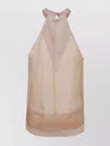 Pinko Flowing Silk Halter Neck Top In Pink