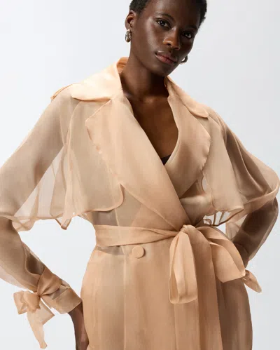 Pinko - Silk Organza Trench Coat - 42 In Nude