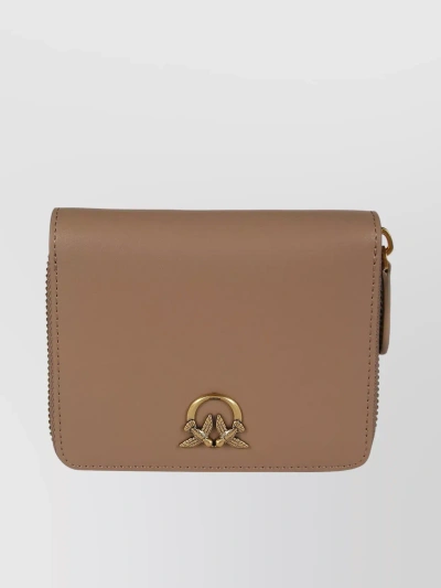 Pinko Silk Rectangular Portfolio With Cardholders In Brown