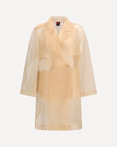 Pinko Silk Trench Coat In Neutral