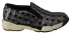 Pinko Silver Black Slip-on Sequence Design Sneakers Shoes