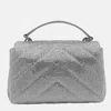 Pinko Silver Leather Handle Bag In Argento-nickel Lucido