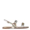 Pinko Silver Tone Bead Embellishment Shoes In Silver