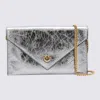 Pinko Silver Tone Leather Crossbody Bag In Silver
