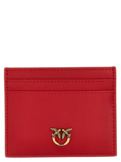 Pinko 'simply' Card Holder In Red Leather
