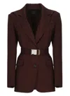 Pinko Single-breasted Belted Blazer In Multi