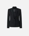 Pinko Blazer Droit Noir En Twill De Laine In Limo Black