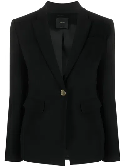 Pinko Single-breasted Blazer In Black