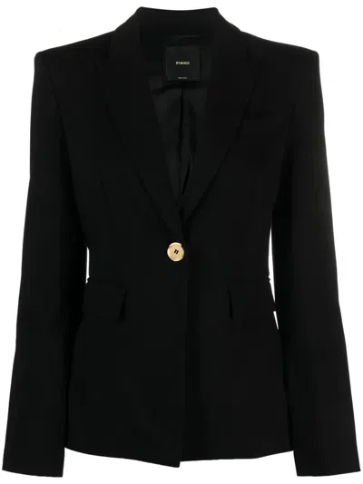 Pinko Single-breasted Blazer In Black