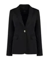 Pinko New Signum Single-breasted One Button Jacket In Black