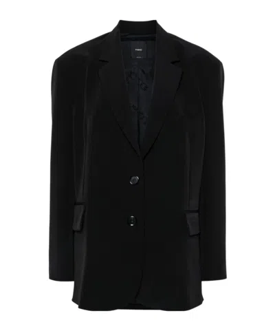 Pinko Single-breasted Blazer In Black