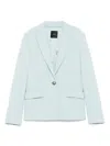 Pinko Tailored Jacket With Flap Pockets And Shoulder Pads In Blue