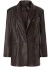 Pinko Single-breasted Blazer In Brown