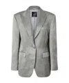 Pinko Single-breasted Slub Satin Blazer In Gray