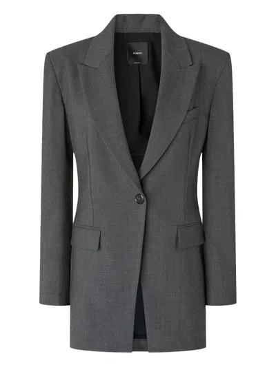 Pinko Single-breasted Blazer In Gray