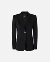 Pinko Single-breasted Blazer In Scuba-effect Viscose In Limo Black