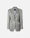 Pinko Single-breasted Slub Satin Blazer In Wild Dove Grey.
