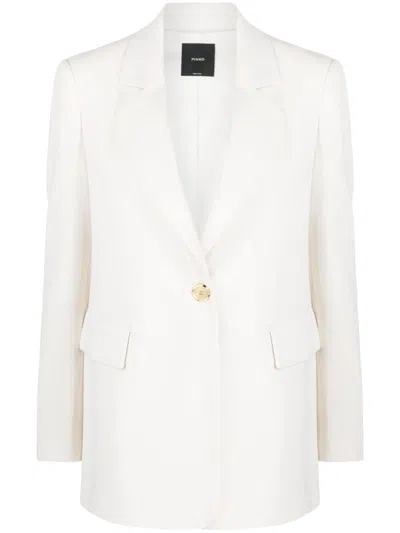 Pinko Single-breasted Blazer In Neutrals