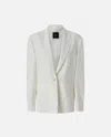 Pinko Tailored White Blazer With Adjustable Strap Detail In Snow White