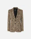 Pinko Single-breasted Blazer With Spotted Pattern In Multi. Beige/black