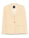 Pinko Yellow Tailored Jacket With Notched Lapels In Yellow