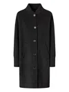 Pinko Long Coat In Double Fabric In Black