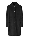 Pinko Long Coat In Double Fabric In Black