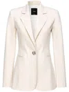 Pinko Single-breasted Cotton Blazer In Neutral