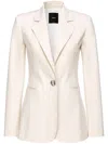 Pinko Single-breasted Cotton Blazer In Neutral