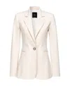 Shop Pinko Single-breasted Cotton Blazer In White