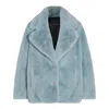 Pinko Light Blue Alighieri Fur Coat With Buttons In E56