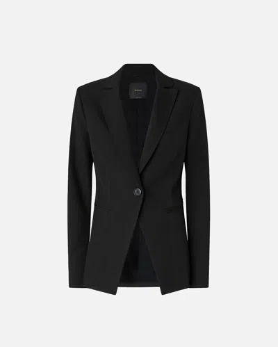 Pinko Single-breasted Jacket With Fitted Waist In Black