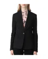 Pinko Peak-lapels Single-breasted Blazer In Black