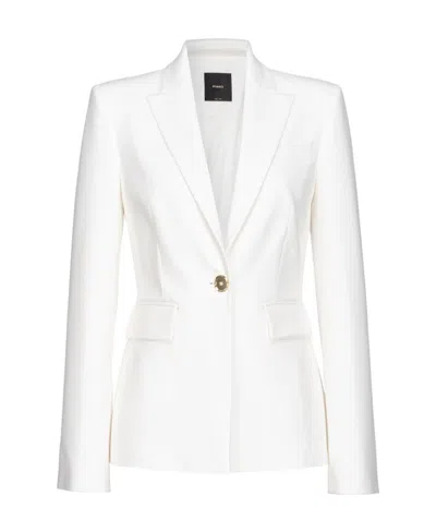 Pinko Single-breasted Peak-lapel Blazer In White