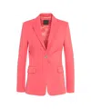 Pinko Single-breasted Scuba Jacket With Peaked Lapels In Pink