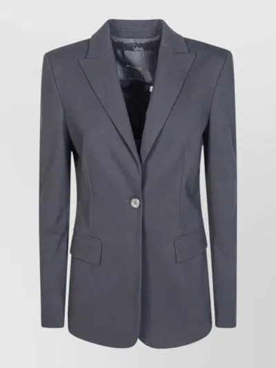 Pinko Single Breasted Silk Blend Tailored Jacket In Gray