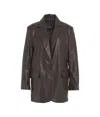 Pinko Single-breasted Blazer In Brown