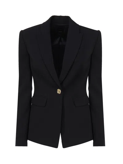 Pinko Single-breasted Blazer In Limo Black