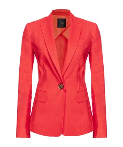 Pinko Single-breasted Tailored Blazer In Red