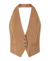 Pinko Open Back Short Vest In Brown